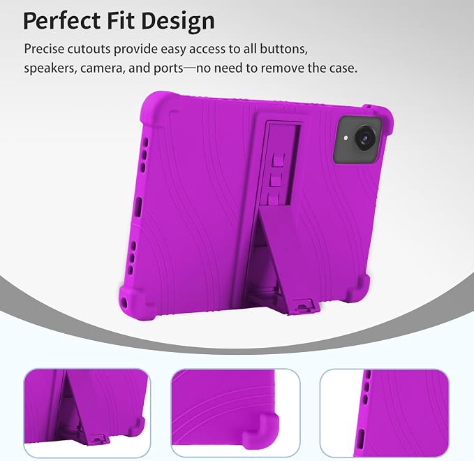 Case for ECOPAD T30 10.1-Inch Tablet – Shockproof Silicone Protective Cover with Kickstand Drop-Resistant Business Style (Black)