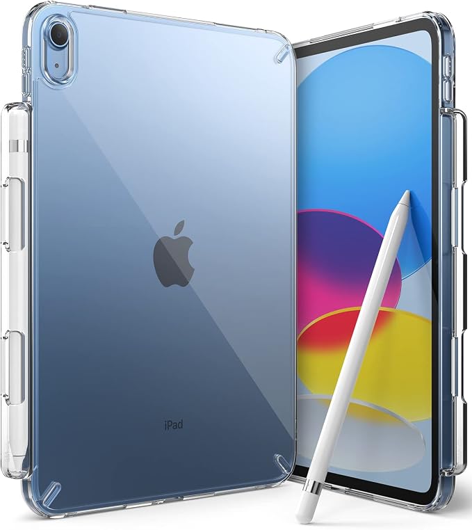 Ringke Fusion [No Wobbling] Compatible with iPad 11th Generation Case (A16 2025) and iPad 10th Generation Cover (2022) Transparent Shockproof Back with Pencil Holder - Clear
