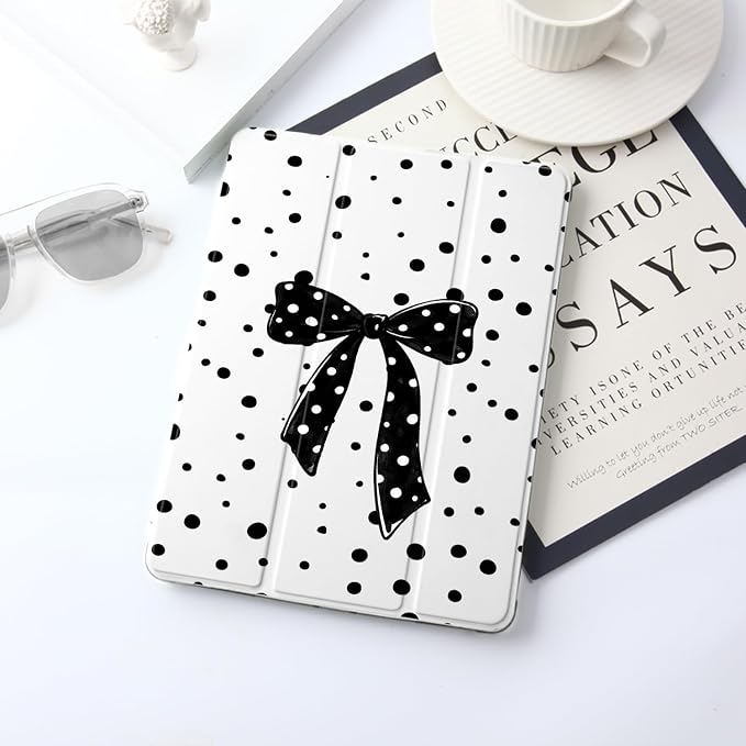 JOYLAND Blue Turtle for iPad Air 11 Inch M3(2025)/M2 (2024)Air 5th/4th Generation Case 2022/2020 10.9 Inch with Pencil Holder-Trifold Stand Protective Cover with Soft TPU BackBlack
