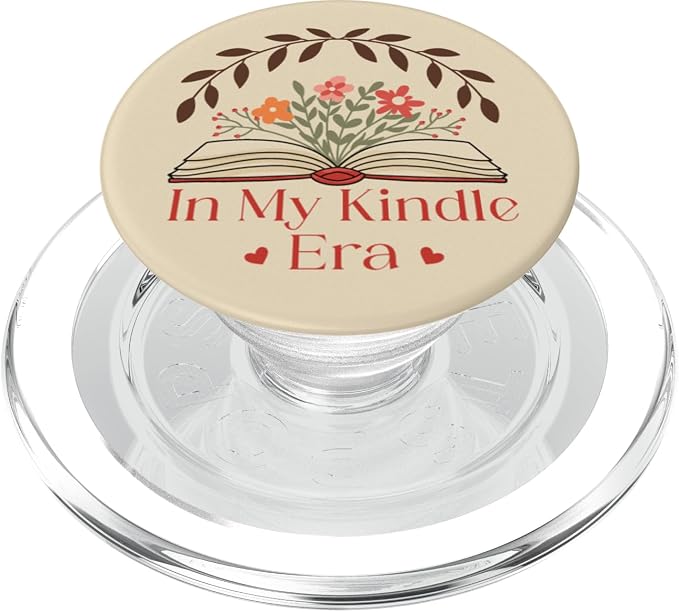 in My Kindle Era Botanical Flowers Book Lover PopSockets Adhesive PopGrip