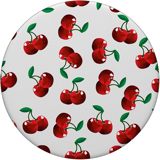 Cherry Pattern on White PopSockets Adhesive PopGrip