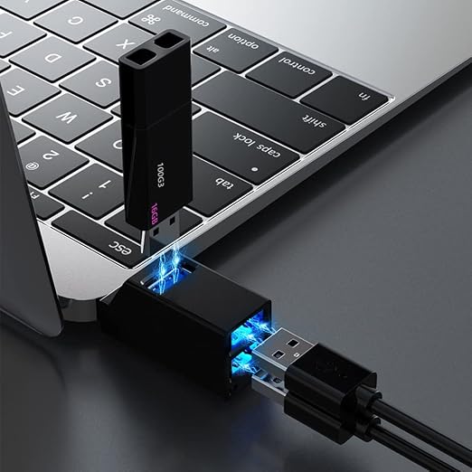 YOTETION 25FT USB 2.0 Extension Cable with Hub USB A Male to Female Compatible with USB Flash Drive/Hard Drive Mouse Keyboard Printer Scanner Webcam USB Hub