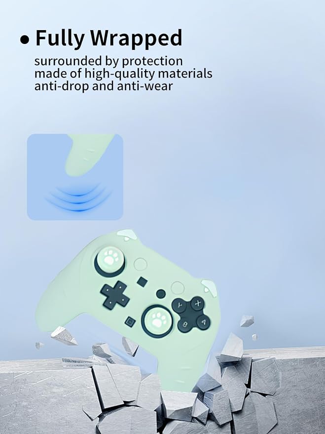 Case for Nintendo Switch 2 Pro ControllerUYRUREL Premium Sillence MaterialShock-Absorbing and Anti Drop Protection Soft Shellwith Stickers and Thumb GripsBlack.