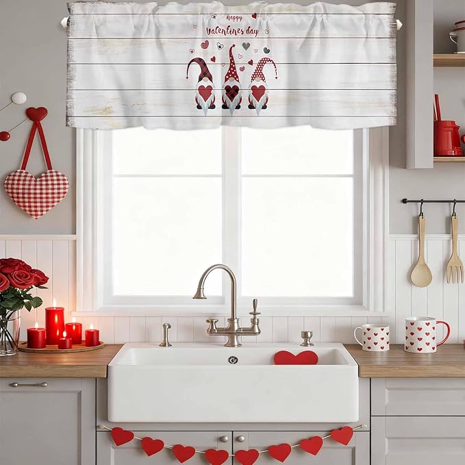 Happy Valentine's Valance Curtains