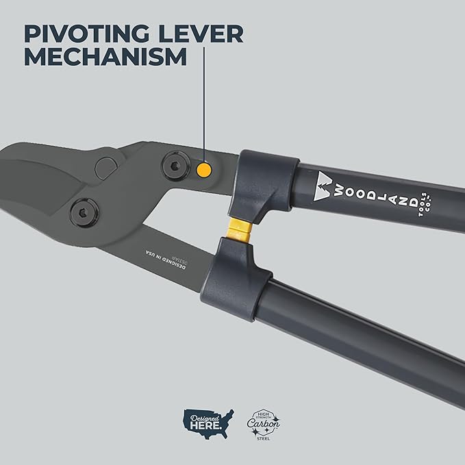 Woodland Tools Heavy Duty Lopper – 28 Inch Lever-Action Branch Cutter with Bypass Blade and Non Slip Grip – Manual Tree Limb Cutter for Thick Branches and Tough Yard Work