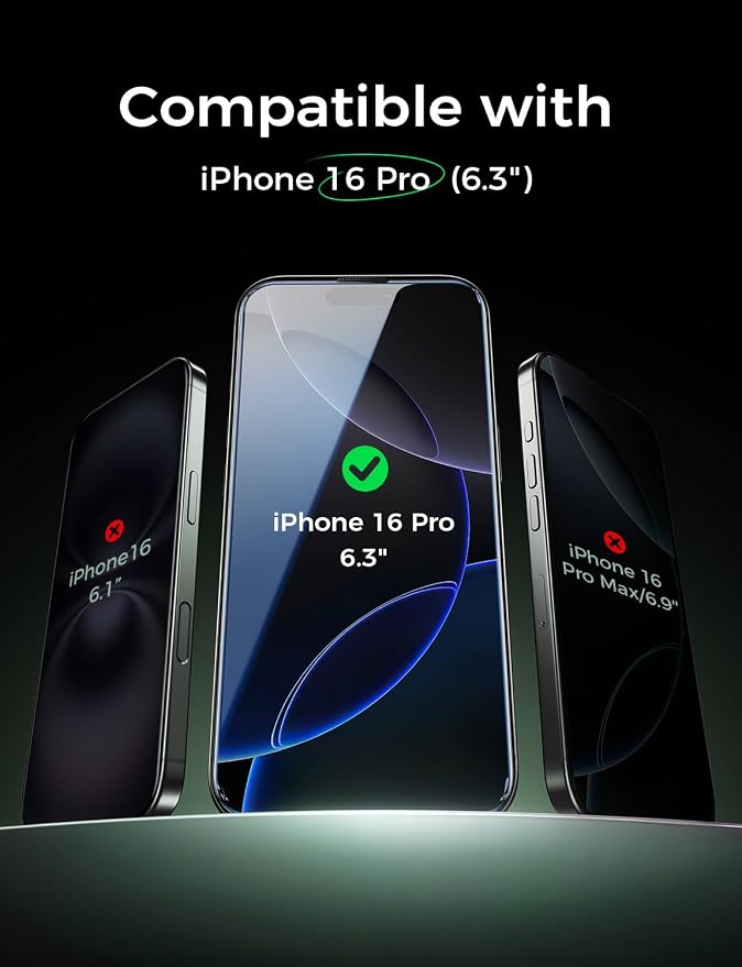 MAGIC JOHN 2 Pack for iPhone 15 Pro Screen Protector Eye Protection | HD Clear Auto Dust-Elimination 9H Tempered Glass &amp Scratch Resistance Full Edge Coverage