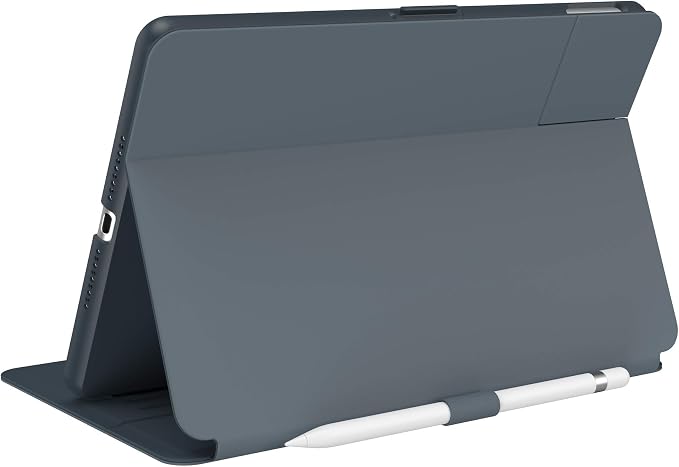 Speck Balance Folio Case for iPad 10.2 Inch (2019-2021) - Drop &amp Camera Protection Slim Multi Range Stand Apple Pencil Holder - Arcadia Navy/Moody Grey