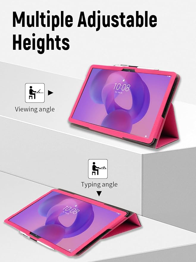 Case for Lenovo Idea Tab Plus 12.1 Inch Tablet 2025 (Black) | PU Leather Folding Cover with Pen Holder and Wrist Strap Business Travel Portable