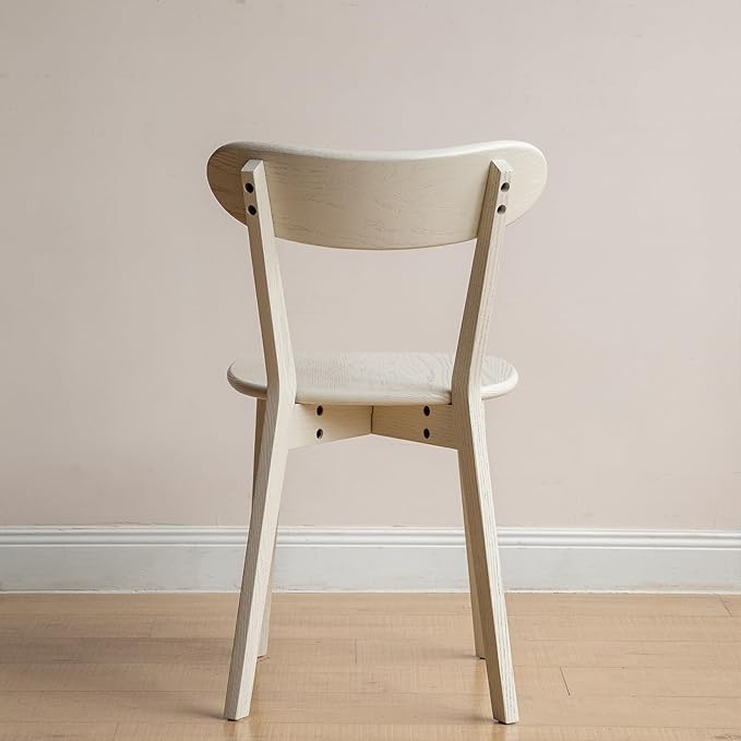 White Wood Dining Chair,FAS Grade Oak Dining Chair, Sturdy Outer Sword-Leg Design in White Finish for Dining Room,Restaurant, Cafe, and Modern Home Kitchen,Easy Assembly,400 lb Capacity