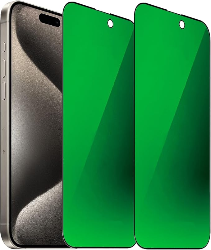 2 Pack Anti-Blue Privacy Tempered Glass Suit for iPhone 11 / iPhone XR Mirror Anti-Spy Screen Protector Anti-Peeping Film Electroplated 9H Hardness Anti-scratch 6.1 inch(Green)