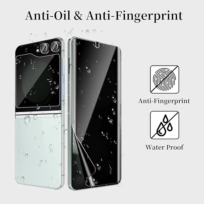 2 Pack Privacy Screen Protector for Motorola Razr Plus 2023 [2 Main Screen + 2 Front Screen] Matte Anti-Spy TPU Shield Anti Scratch Bubble Free Touch Sensitive Case Friendly