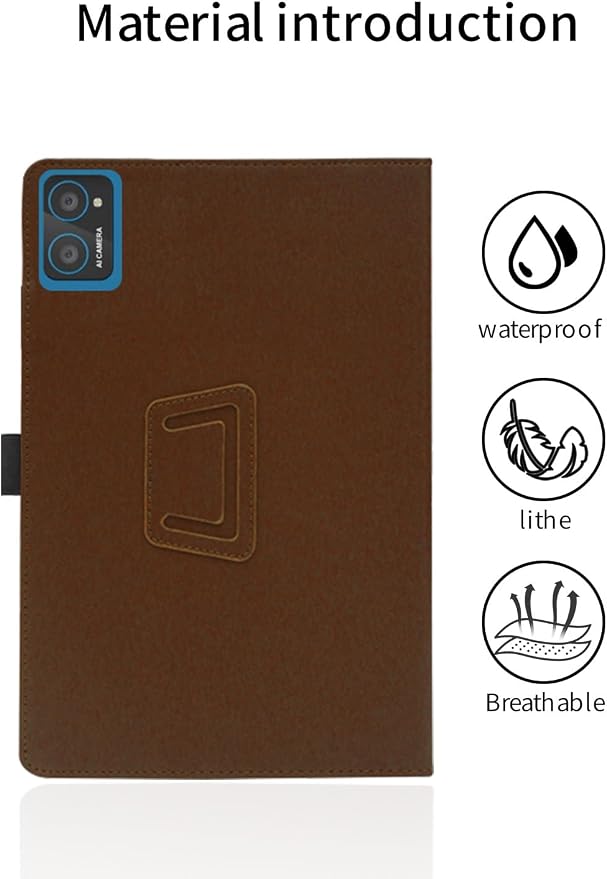 for AWOW UTBook_14 Android 10 inch Tablet CaseFolding Stand Protective Cover with Pencil Holder and Wrist StrapFull Protection Premium PU Scratch Resistant(Black)