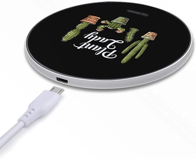 Plant Lady Wireless Charger SlimWireless Charging Pad Anti-Slip Charger Mat for Men Women