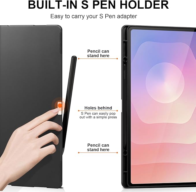 Leather Case for Samsung Galaxy Tab S11 Ultra 14.6 2025 Black | Business Folio Cover with Pencil Holder Magnetic Closure Auto Wake/Sleep Multi-Angle Stand