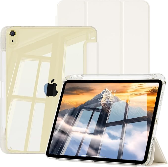 Case for iPad (A16) 11th Gen 11 Inch &amp iPad 10th Gen 10.9 Inch | Lightweight Trifold Stand Cover Clear Hard PC Back Shell with Pencil Holder Auto Sleep/Wake Black