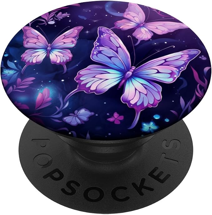 Purple Butterfly PopSockets PopGrip for MagSafe