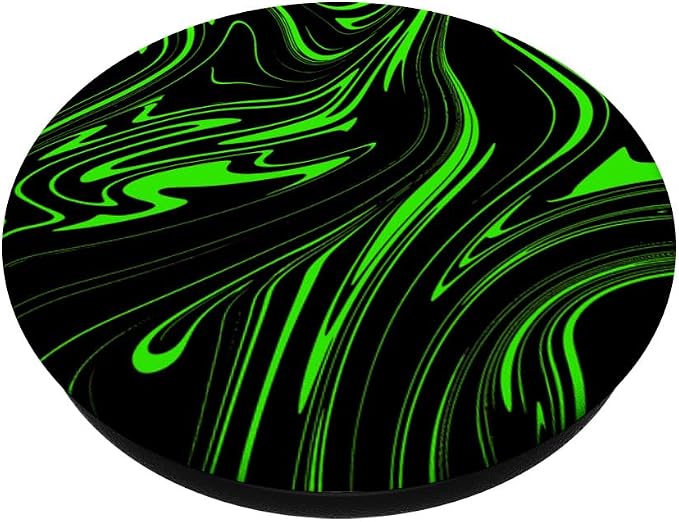Green Black Modern Abstract Swirl Pattern Men Teen Boys PopSockets PopGrip for MagSafe