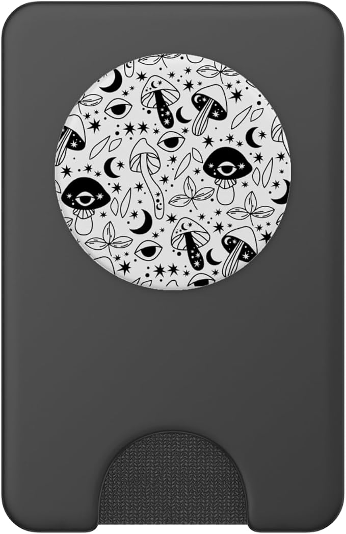 Retro Tropical Mushroom Flower Animal Pattern Design PopSockets Adhesive PopGrip