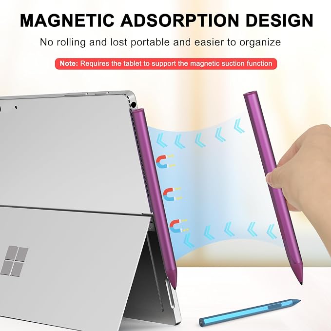 Stylus Pen for Microsoft Surface Pro 11/10/9/X/8/7/6/5/4/3Surface Go/Go2/Go3Book3/2/1Surface Laptop7/6/5/4/3/2/1Studio 2 (Black)