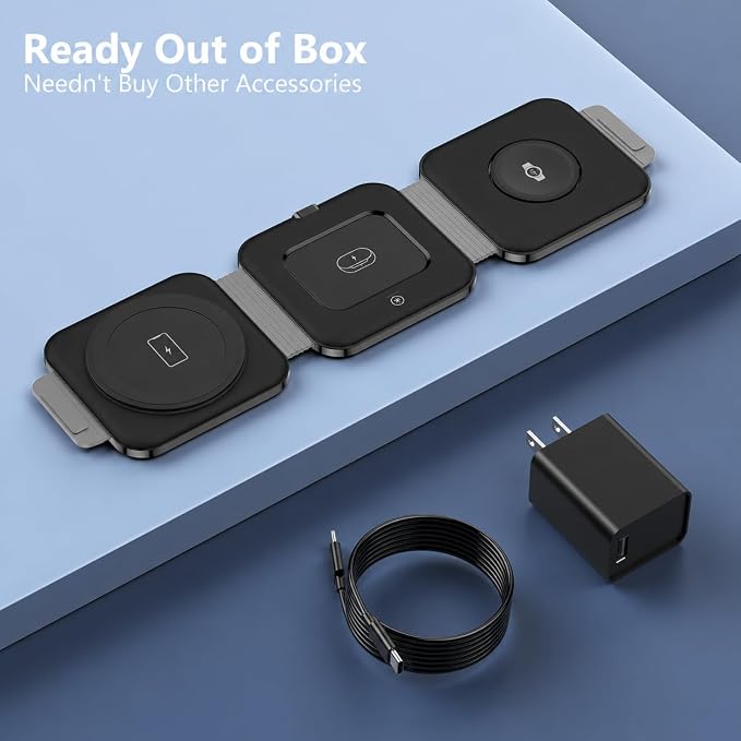 Travel Charger for Samsung Multi Devices Foldable 3 in 1 Wireless Charging Station Fast Charging Stand/Pad Compatible for Samsung Galaxy S26/S25/S24/S23/Note20 GalaxyWatch8/7/6 Galaxy Buds4