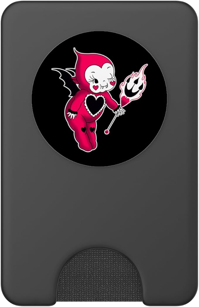 Kewpie Baby Devil Pitchfork Spooky Traditional Tattoo Flash PopSockets PopGrip for MagSafe