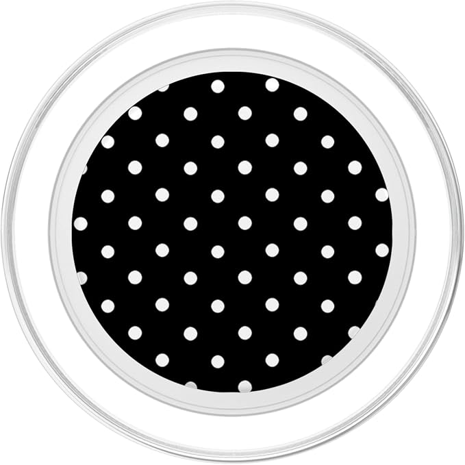 Black White Polka Dots Retro 70s 80s Classic Women Gift PopSockets Adhesive PopGrip