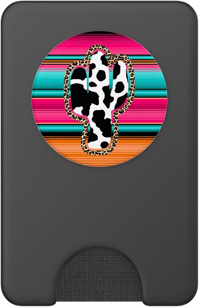 Western Cow Cactus Leopard Cheetha Serape Turquoise Pink PopSockets Adhesive PopGrip