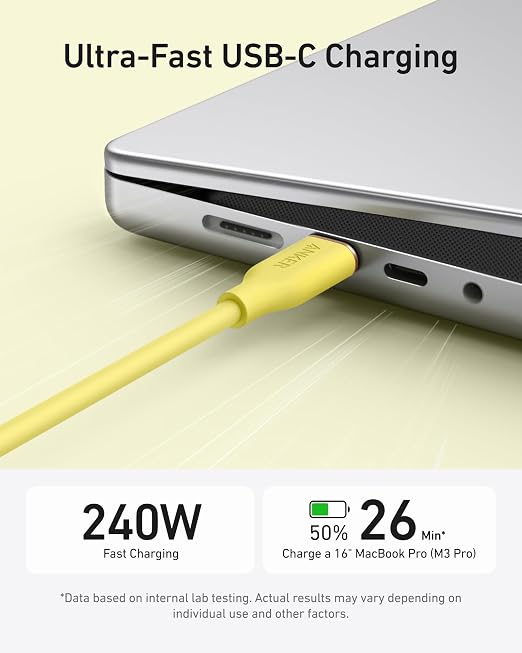 Anker USB C Cable 240W Type C Fast Charging (2-Pack 6 ft Black + White) | USB 2.0 for iPhone 17 / 16 / 15 Series MacBook Pro 2020 and More
