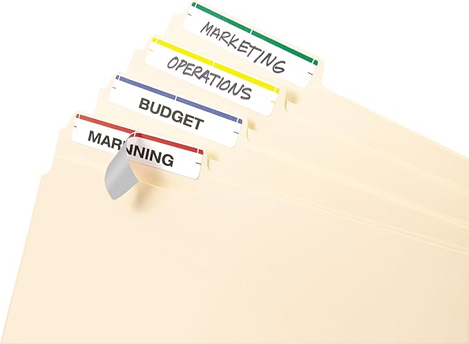Avery File Folder Labels on 4" x 6" Sheets, Easy Peel, Assorted, Print & Handwrite, 2/3" x 3-7/16", 252 Labels (5215)