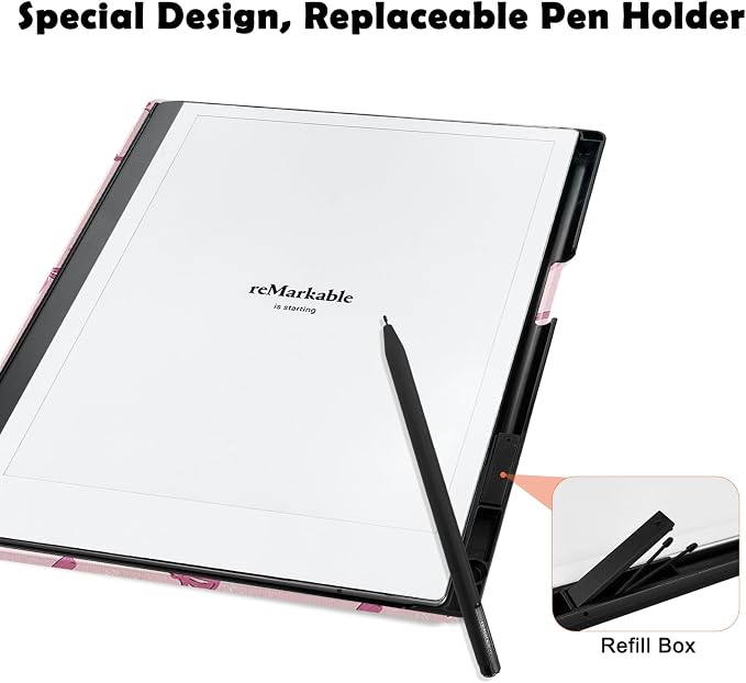 Case for Remarkable 2 Paper Tablet 10.3 2020 ReleasedLightweight and Hard Back Shell Protective Book Folio Cover with Built-in Pen HolderComes with Remarkable 2 Pen Tips.