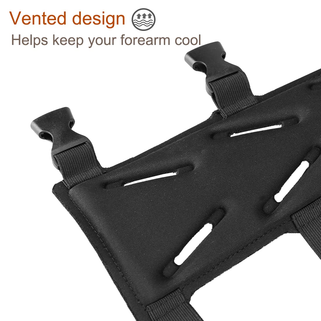 KRATARC Archery Arm Guard Adjustable 3-Strap Accessory Lightweight Hunting Target Practive Adult Unisex (Black, Length 8'')