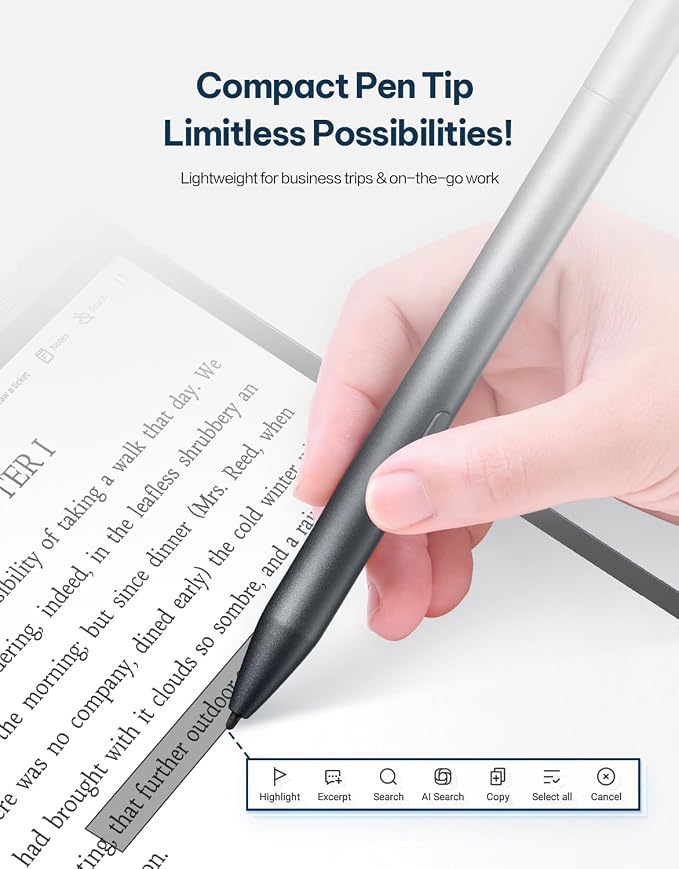 iFLYTEK AINOTE Air2 Black Protective Folio Case for Note-Taking Tablet 8.2 Premium PU Leather Slim&amp Lightweight Durable Cover with a Pen Clip for E-Ink Writing Tablet Water and Dustproof