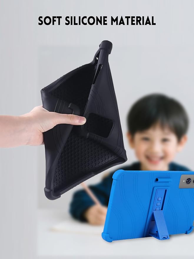 Case for TECLAST T65 Tablet 13.4 Inch (Black) | Soft Silicone Kids Friendly Protective Cover with Adjustable Stand and Pen Holder Drop-Proof