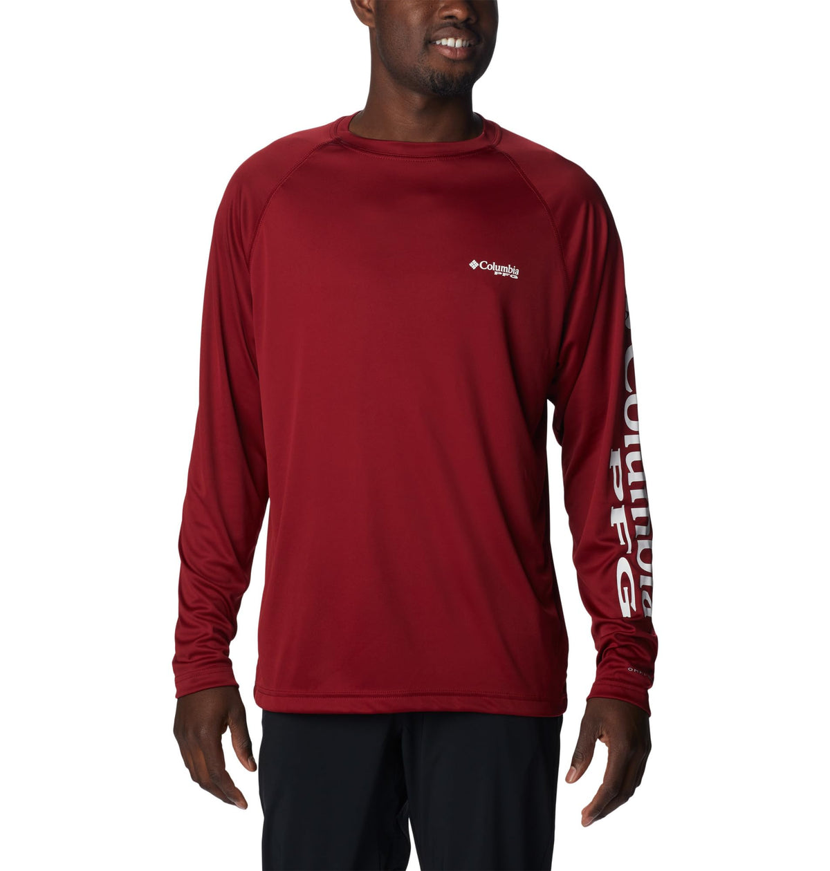 Columbia Men's Terminal Tackle Long Sleeve Big/Tall Shirt, Cherry Blossom/Vivid Blue, Large