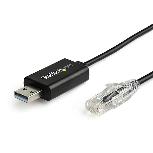StarTech.com 6 ft (1.8 m) Cisco USB Console Cable - USB to RJ45 Rollover Cable - 460Kbps - Windows Mac and Linux Compatible - M/M (ICUSBROLLOVR)Black | Mac and Linux Compatible USB to RJ45 Rollover