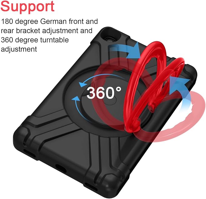 AKABEILA Compatible with Amazon Fire HD 8 2020/2022 Tablet Case，Rugged Kids Case with Stand Lightweight Shockproof Kids Friendly Tablet Cover Black