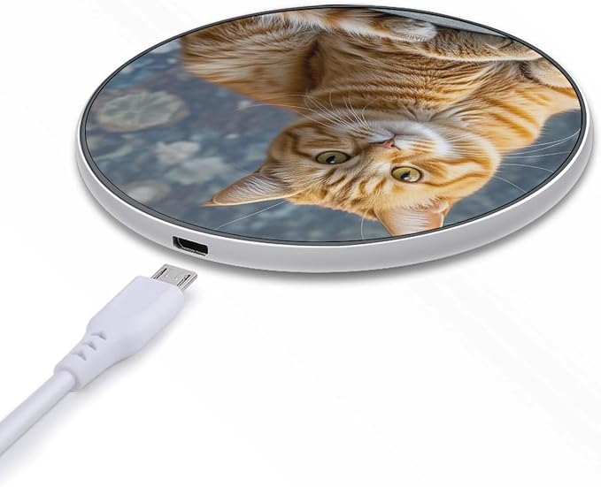 Cat Wireless Charger 10W Portable Fast Wireless Charging Pad Compatible with Phone Slim Charging Station Lightweight Charger Mat Charging Block for Travel Home Office