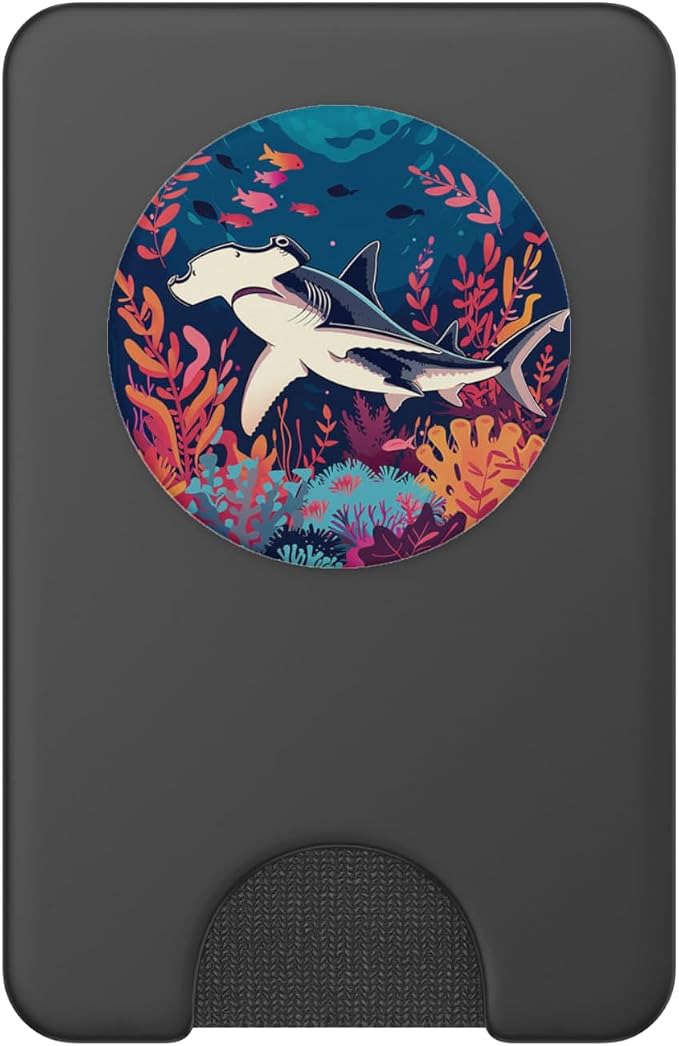 Hammerhead Shark Floral PopSockets Adhesive PopGrip