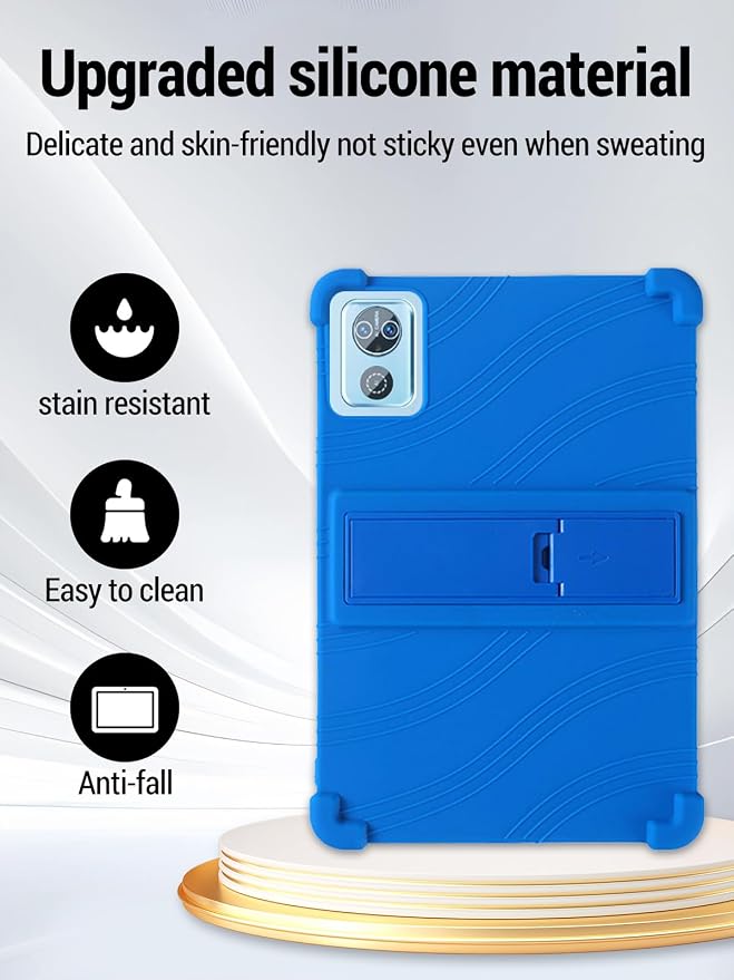 for DEERTiME E15 10 inch Android 15 Tablets Protective caseShockproof Lightweight Silicone Protective Cover with StandChild-Friendly ProtectionEasy to Clean DesignBlack