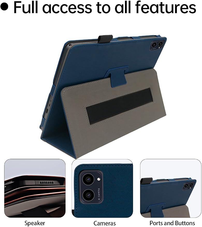 Case for ApoloSign EM101A 10.1 Touch Screen Tablets，Premium Leather Business Folio Stand Cover with Hand Strap for ApoloSign EM101ABlack.