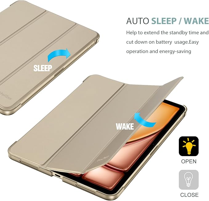 ProCase Smart Case for iPad Air 11-inch M4/M3/M2 &amp Air 10.9 5th/4th Gen | Hard Back Cover with Auto Sleep/Wake Slim Lightweight Case for iPad Air 11 2026/25/24 &amp 10.9 2022/2020-Aqua
