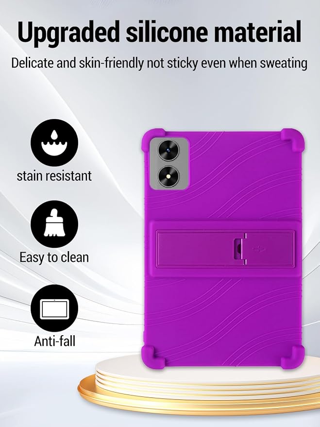 for SHARECLOUD P10_T (10.1 Inch) Android 16 Tablet Protective case ZBAGUG Shockproof Lightweight Silicone Protective Cover with Stand Child-Friendly Protection Easy to Clean Design Black.