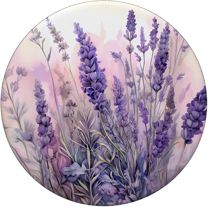 A Lavender Bouquet in Purple Watercolors A Flowery Lavender PopSockets Adhesive PopGrip