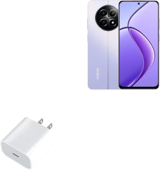 BoxWave Charger Compatible with Realme C65 5G - PD GAN miniCube (30W) 30W Tiny PD GAN Type-C Wall Charger - Winter White