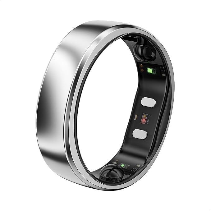 RingConn Gen 2 Air, Ultra-Thin AI Smart Ring, 10-Day Battery Life, Fitness/Sleep/Stress/HR Tracker for Women&Men, No App Fee for Standard Features, iOS & Android Compatible (Size 8, Galaxy Sliver)