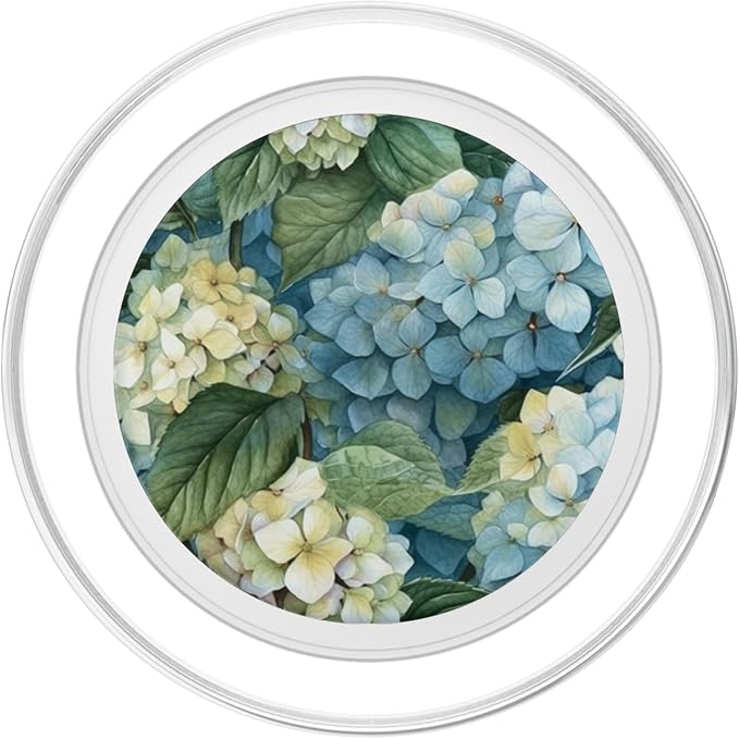 Hydrangea Watercolor Wildflower Pattern Graphic PopSockets PopGrip for MagSafe