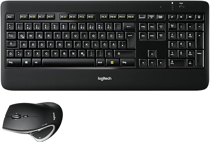 Logitech Wireless Performance Combo MX800, Backlit Keyboard, Wireless USB Mouse for PC