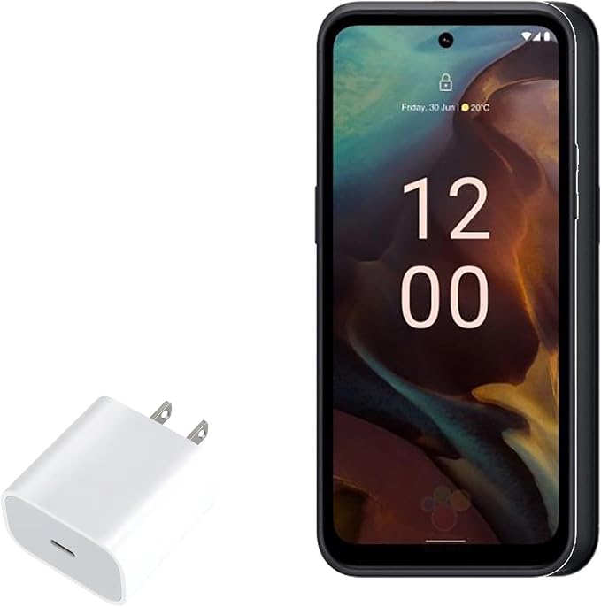 BoxWave Charger Compatible with Nokia XR21 - PD GAN miniCube (30W) 30W Tiny PD GAN Type-C Wall Charger - Winter White