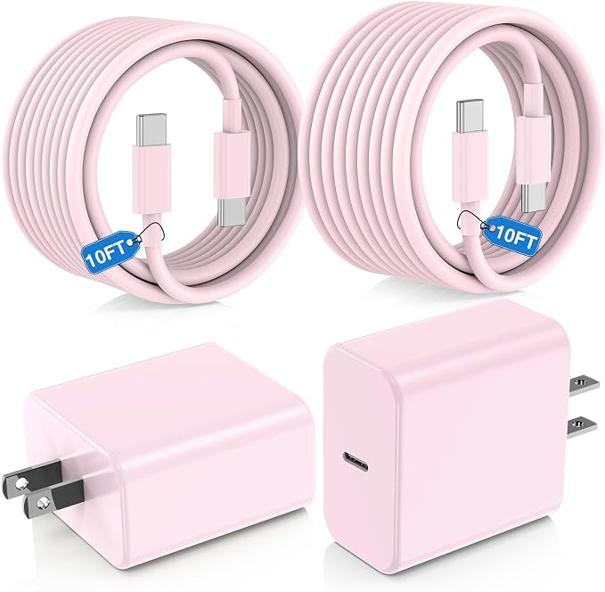 2Pack 65W USB C Charger Block Super Fast Charging Type C Wall Adapter with 3 Port 100W PD Quick Charging for Samsung Galaxy S26/S25 Ultra iPhone 17/16/15 Pro Max iPad Pro/Air &amp MacBook Pro/Air