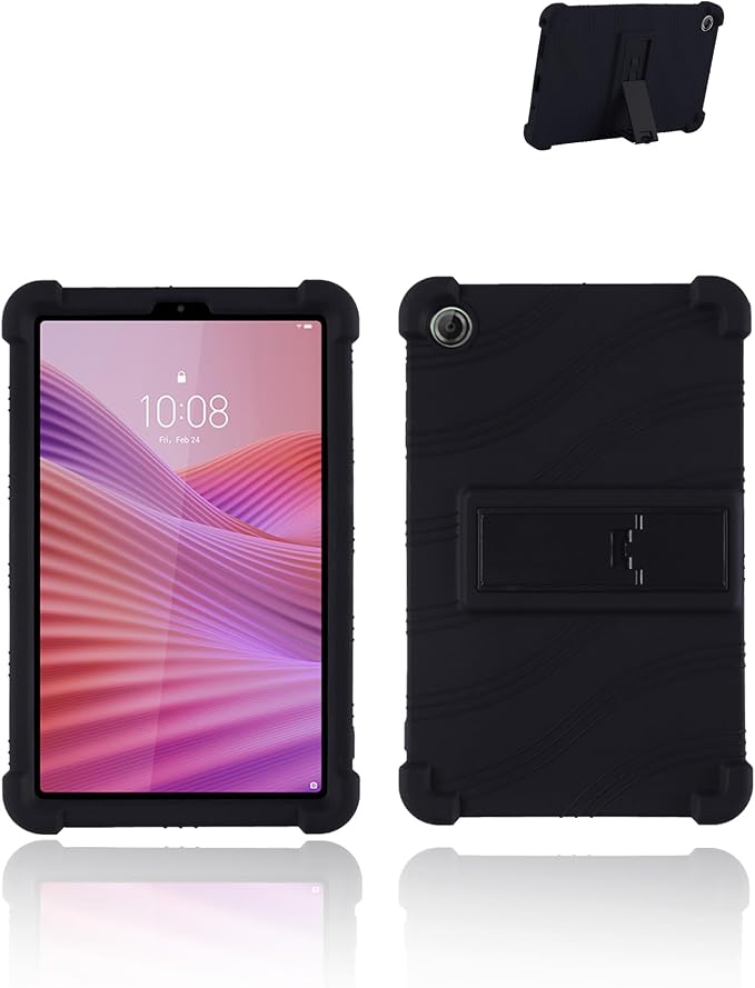 for Lenovo Tab One &amp Nook Reading Tablet Android Tablet8.7 inch Tablets CaseSoft Silicone Adjustable Stand Cover Lightweight Kids FriendlyBlack.